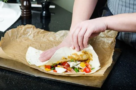Vegan burrito with corn Stock Photos