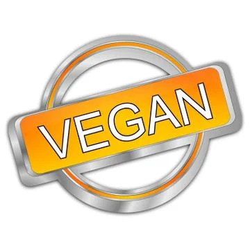 Vegan Button - 3D illustration Stock Illustration