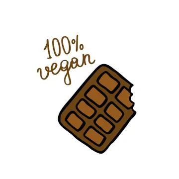 Vegan chocolate doodle icon, vector illustration Stock Illustration