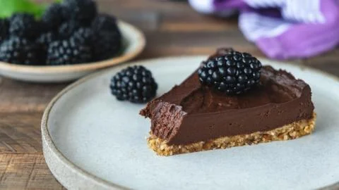Vegan chocolate tart Foto stock