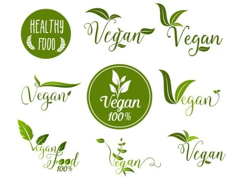 Vegan Design label Set Stock Illustration