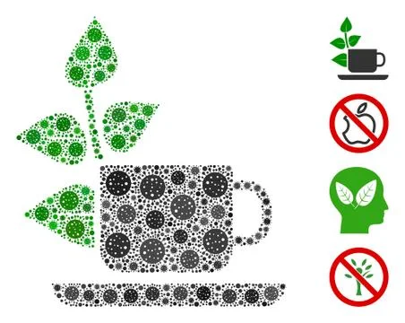 Vegan Drink Collage of CoronaVirus Elements Stock Illustration