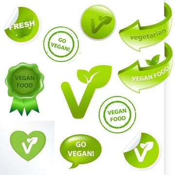 Vegan elements set Stock Illustration