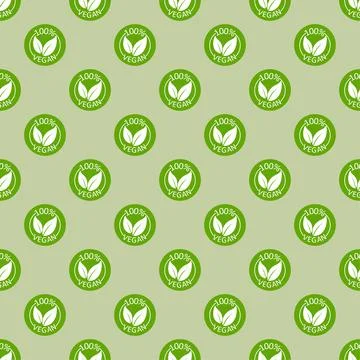 Vegan emblem pattern. Vegan, great design for any purposes. Eco friendly vector Stock Illustration