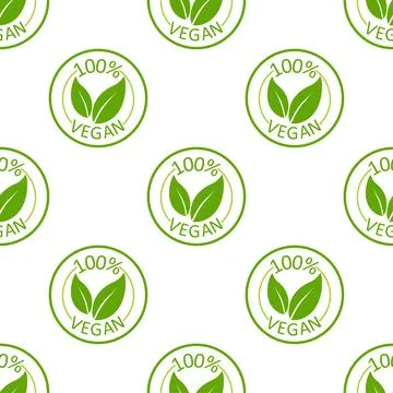 Vegan emblem pattern. Vegan, great design for any purposes. Eco friendly vector Stockillustratie