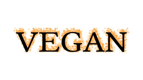 Vegan fire text effect white isolated background Stock Footage 138072206