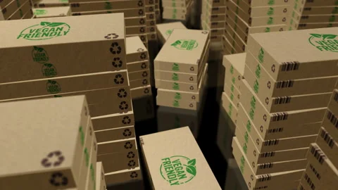 Vegan friendly box pack loop Stock Footage 296676174