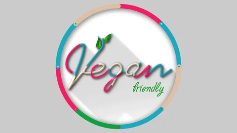 Vegan friendly title in a circle with alpha channel Stock Footage 129153752