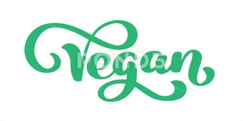 Vegan hand drawn calligpaphy isolated vector illustration. Healthy diet and Stock Illustration