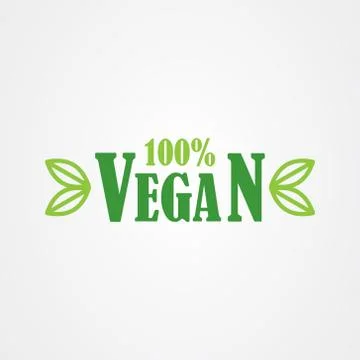 Vegan icon logo design template. vector illustration. Stock Illustration