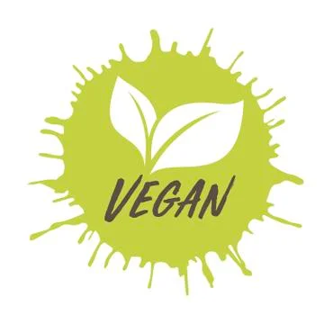 Vegan icon.Ink with stamp effect. Vector for posters, web, cards, decor, t Stock Illustration