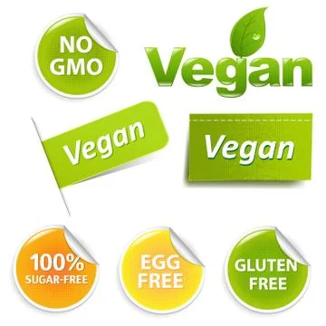 Vegan labels set Stock Illustration