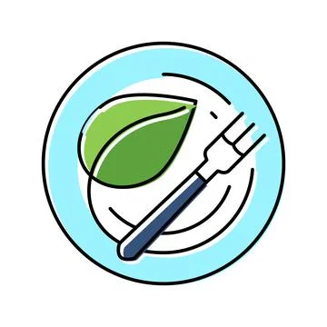 Vegan leaf color icon vector illustration 스톡 일러스트