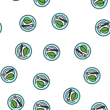 Vegan leaf vector seamless pattern Stock Illustration