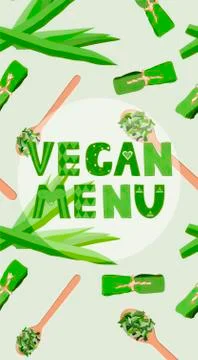 Vegan menu vector design template Stock Illustration