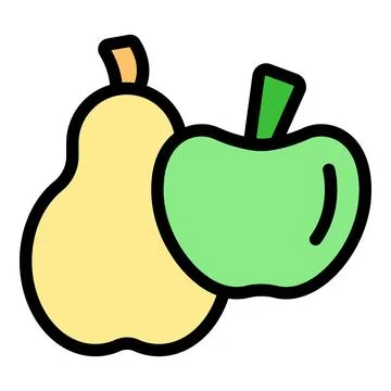 Vegan pear apple icon vector flat Stock Illustration