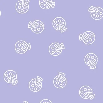 Vegan pizza line icon vector symbol illustration 库存插图