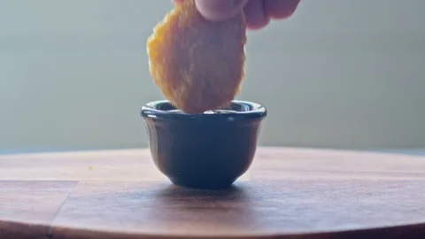 Vegan plant based nugget dipped in sweet and sour sauce 스톡 동영상 115794580