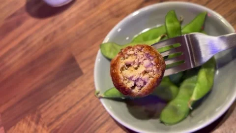 Vegan Plant Based Soy Meat Ball Stock Footage 342212519