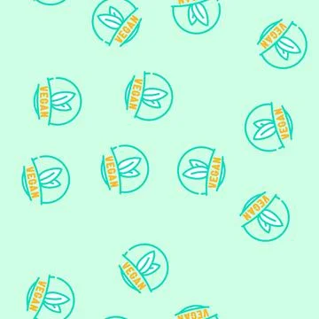 Vegan product label warning vector seamless pattern Illustrazione stock