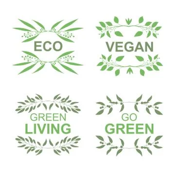 Vegan product labels Stock Illustration