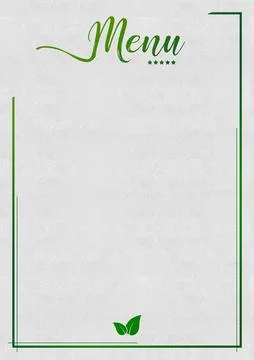 Vegan Restaurant Menu Background Embossed Green Letters Lines Plant Leaves Icon Illustrazione stock