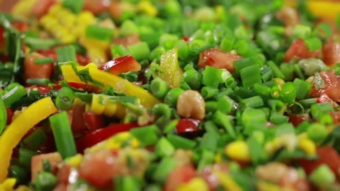Vegan salad closeup Stock Footage 139872418