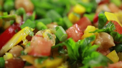 Vegan salad closeup Stock Footage 139872422