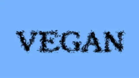 Vegan smoke text effect sky isolated background Stock Footage 138722937