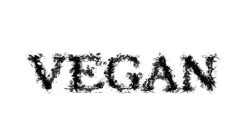 Vegan smoke text effect white isolated background Stock Footage 138722940