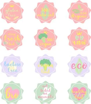 Vegan stickers Stock Illustration