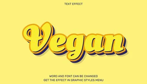 Vegan text effect in 3d style Stock Illustration