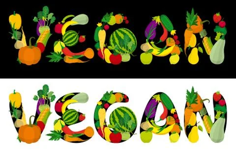 Vegan title Stock Illustration