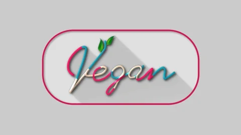 Vegan title in an oval shape with alpha channel Stock Footage 129153226