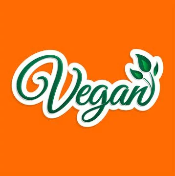 Vegan Vector icon design Emblem with leaves. Stock Illustration