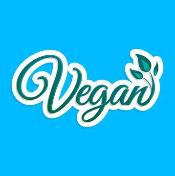 Vegan Vector icon design Emblem with leaves. Stock Illustration