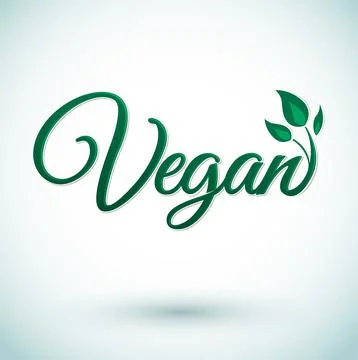 Vegan Vector icon design Emblem with leaves. Stock Illustration