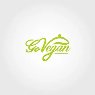 Vegan vector logo design template Stock Illustration