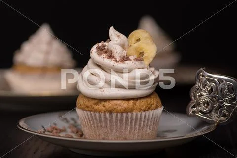 Vegane banana cupcake Stock Photos
