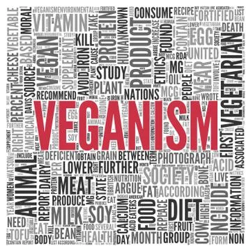 Veganism concept in word tag cloud design Stock Illustration