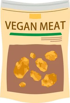 Vegans Meats with soybeans Stock Illustration