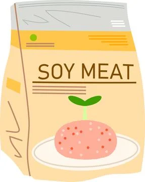 Vegans Meats with soybeans Stock Illustration