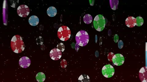 Vegas Casino - Chips flying towards camera Stock Footage 10864133