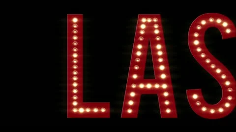Vegas Casino - Las Vegas Light-Up Sign Stock Footage