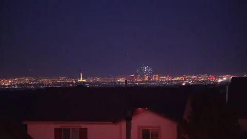 Vegas Fireworks Stock Footage 248007243