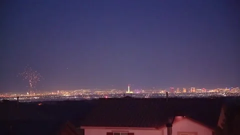 Vegas Fireworks Stock Footage 248007304
