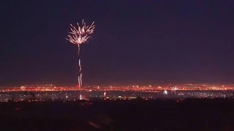 Vegas Fireworks Stock Footage 248007412