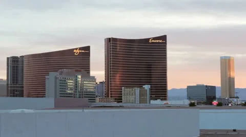 Vegas Hotels at Sunset Stockbeeldmateriaal 11006842