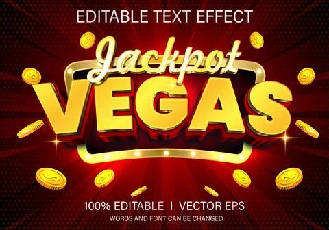 Vegas jackpot 3d vector text effect with modern style design Stock Illustration