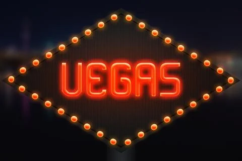 Vegas Neon Backdrop Stock Illustration